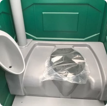 a photo of the inside of a clean portable toilet