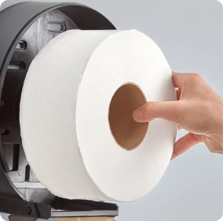 toilet paper roll on porta potty